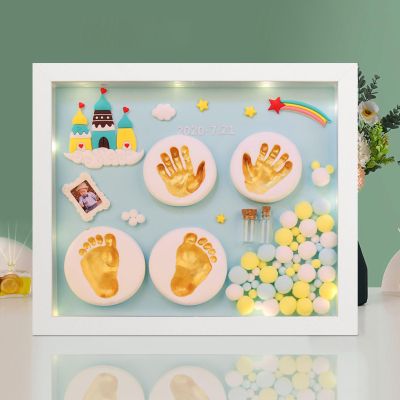 RhineCart Basics Handprint and Footprint Keepsake Maker for Baby Décor, Solid Wood and MDF (Type 3)