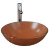 Homgoday Brown Bathroom Vessel Sink with Faucet and Drain Assembly – Model 3098454 view 2