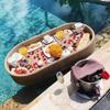 ANXYYDS Floating Serving Tray Table and Bar for Pools, Spas, and Parties, Beige view 1