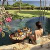ANXYYDS Floating Serving Tray Table and Bar for Pools, Spas, and Parties, Beige view 3