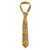 Ouyniei Men's Tie with Three Sunflowers Wood Print, Slim, Adjustable view 1