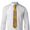 Ouyniei Men's Tie with Three Sunflowers Wood Print, Slim, Adjustable view 4