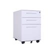 Mobile Vertical File Cabinet with Wheels, 3 Drawers, White Steel Organizer for Home and Office view 1