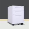 Mobile Vertical File Cabinet with Wheels, 3 Drawers, White Steel Organizer for Home and Office view 2