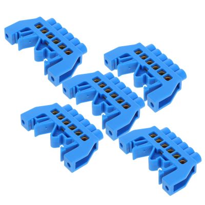 LOORGVEL 5-Piece Copper Terminal Strip Set with 6-Pole Brass Connection and Grounding Terminal