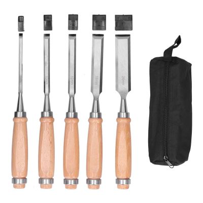 Wood Carving Chisel Set with Chrome-Vanadium Steel Blades