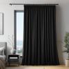 QINLIQIN Blackout Curtain with Gathering Tape, 120 x 215 cm, Black, 1 Panel view 1