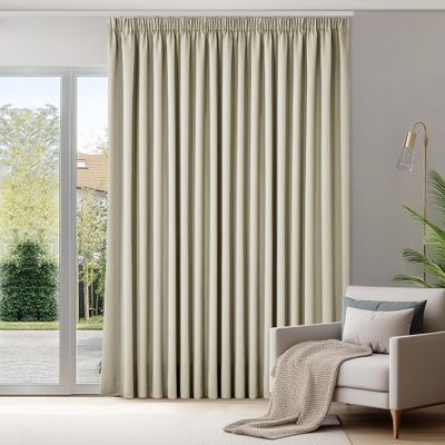 QINLIQIN Blackout Curtain, Opaque, 140 x 210 cm, Sun and UV Protection, Size and Color Selectable, 1-Piece Set for Bedroom or Nursery, Beige
