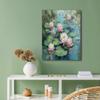 GDJSMIN Lotus Leaves and Water Lilies on a Pond Canvas Wall Art, Impressionist Style, Blue-Green, 40 x 50 cm view 3