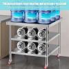 3-Tier Stainless Steel Rolling Table with Wheels, 70 x 50 x 80 cm view 4