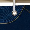 Navy Blue Polyester Shower Curtain, 180 x 240 cm, Abstract Y#236 view 3