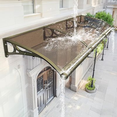 Ddasam Aluminum and Polycarbonate Arched Entrance Canopy, 60 x 300 cm