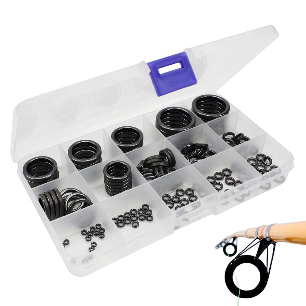 160-Piece Replacement Set for Fishing Rod Guides, Assorted