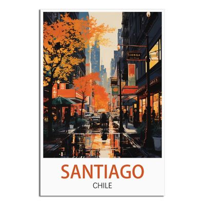 NAEGV Paint by Numbers Kit for Adults, Santiago, Chile, 30 x 40 cm