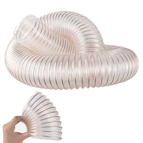 10 ft Flexible PU Dust Collection Hose, Heavy-Duty Hose with Stainless Steel Clamps for Shop Vacuums, Table Saws and Miter Saws, 90 mm Diameter