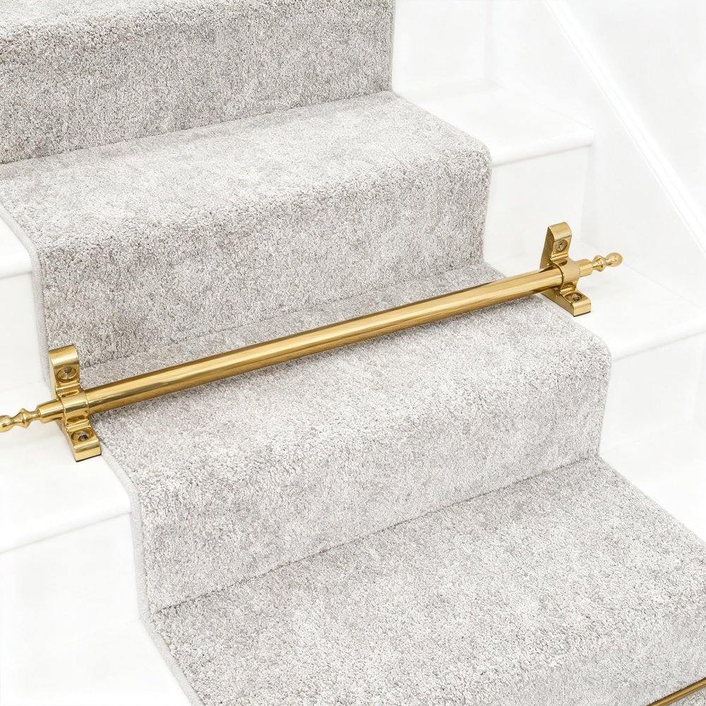 Generic Stair Runner Rods, Custom-Cut Brass Stair Runner Rods 61–122 cm, 6-Pack, for Hotels, Apartments, Theaters and Concert Halls, with Screws and Brackets, Durable