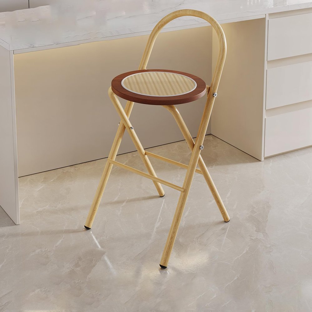 Folding Bar Stool, Portable Kitchen Stool, Camping Bar Stool, No Assembly Required, 90 kg Capacity