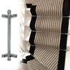 Polished Brass Stair Rods, Silver-Colored, with Spherical Finials and Brackets, 12 Pieces, 91 cm (36 in) view 1