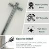Polished Brass Stair Rods, Silver-Colored, with Spherical Finials and Brackets, 12 Pieces, 91 cm (36 in) view 3