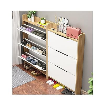Ultra-Slim Shoe Cabinet with Hidden Doors
