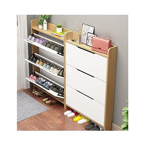 Ultra-Slim Shoe Cabinet with Hidden Doors