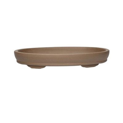 CHENGAIJIAN Elliptical Purple Sand Clay Plant Saucer, Gray, 12.2 in