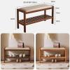Walnut Wood Shoe Rack with Shelf, 80 cm view 3