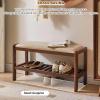 Walnut Wood Shoe Rack with Shelf, 80 cm view 4