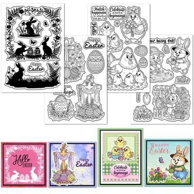 GLOBLELAND 4-Sheet Clear Easter Animal Stamps Set for DIY Journaling, Scrapbooking, Photo Albums & Card Making