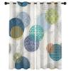 Havenix Geometric Circles Blackout Curtains, Retro Abstract, 220 cm Long, 2-Piece Set view 2