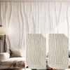 Wavy 3D PU Wall Panels with Faux Stone Look, Beige, 8-Pack view 1