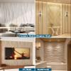 Wavy 3D PU Wall Panels with Faux Stone Look, Beige, 8-Pack view 4