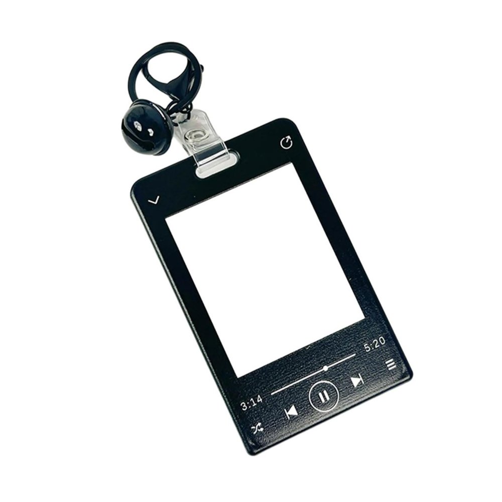Music Player-Themed Bus Photo Card Holder Keychain
