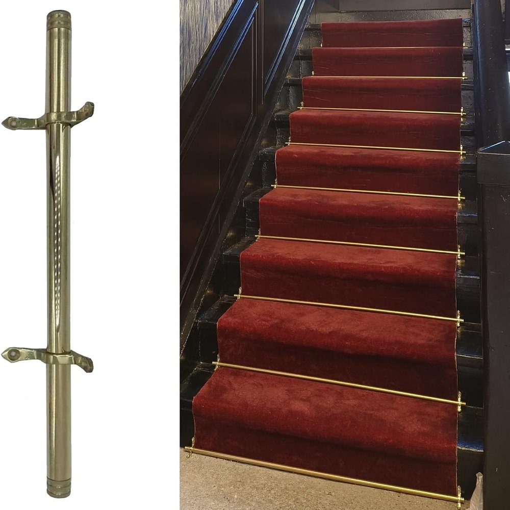Gold Brass Stair Runner Rods, 71 cm, 5-Piece Set