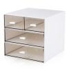 JOINPAYA White Plastic Desk Organizer with 4 Drawers and 3 Tiers view 1