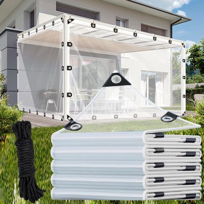 AHWEKR Transparent Waterproof Tarp with Eyelets, 8 Mil, 1.9 x 4.9 m