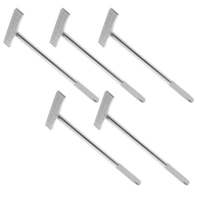 Zerodeko 5-Pack Stainless Steel Parade Sign Sticks, Handheld Double-Sided Sign Holders for Airports and Meetings