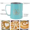 SAXOJONON 350 ml Coffee Art Cup, Pointed Spout, 304 Stainless Steel Milk Frothing Pitcher, Mint Green view 2