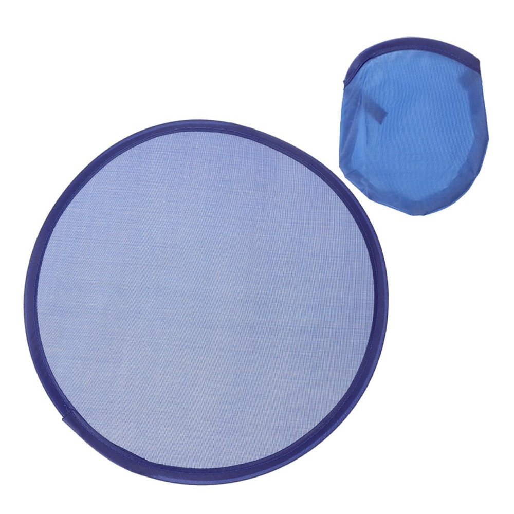 VALICLUD Round Folding Hand Fan, Blue, Lightweight and Portable, 1 Set