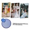 VALICLUD Round Folding Hand Fan, Blue, Lightweight and Portable, 1 Set view 3