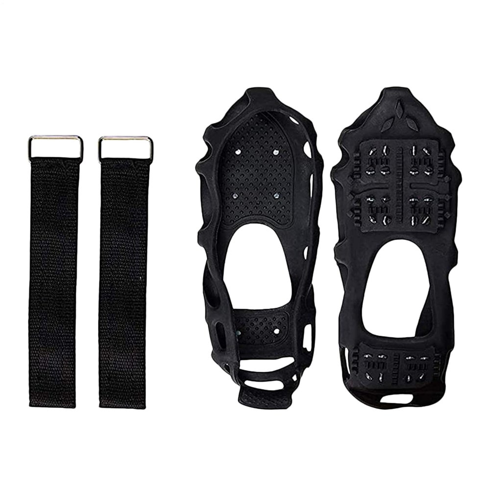 Ice Cleats for Shoes, 1 Pair with Adjustable Straps, 24-Point Traction