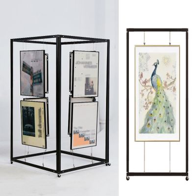 Folding Display Rack for Art Exhibitions, Wedding Sign Easel, Aluminum Poster and Artwork Stand, 120 x 250 cm