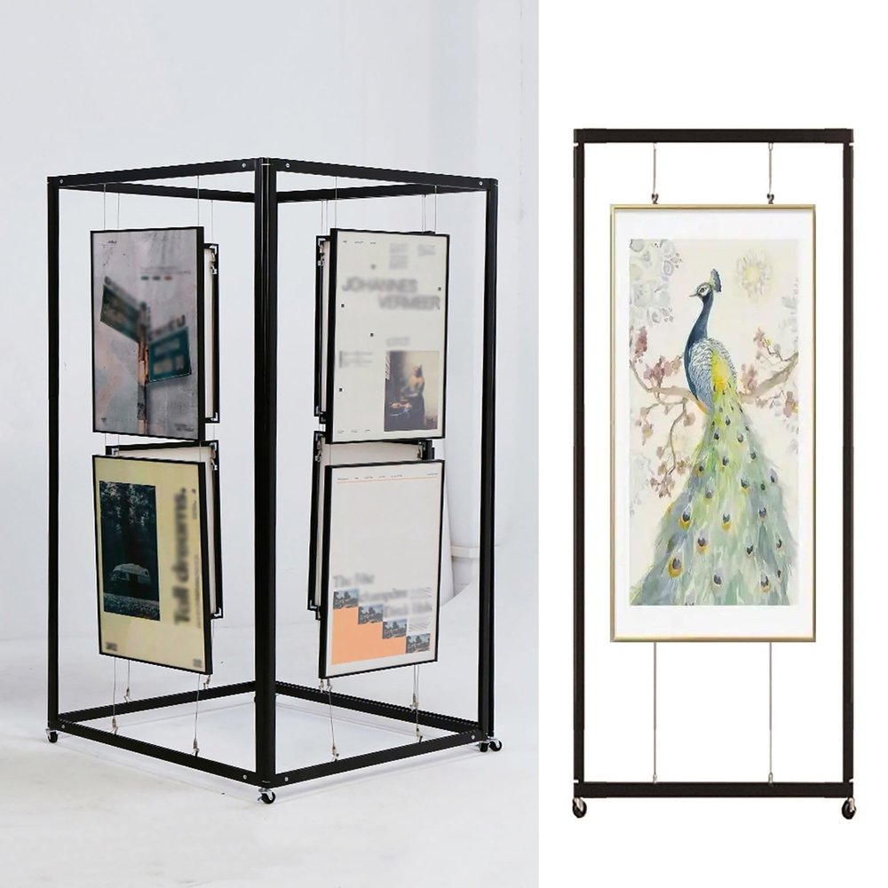 Folding Display Rack for Art Exhibitions, Wedding Sign Easel, Aluminum Poster and Artwork Stand, 120 x 250 cm