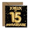 Edition Colibri Birthday Card - Gold Balloon Design | Folded Card (15 x 15 cm) - with Kraft Envelope - Blank Inside (2) view 1