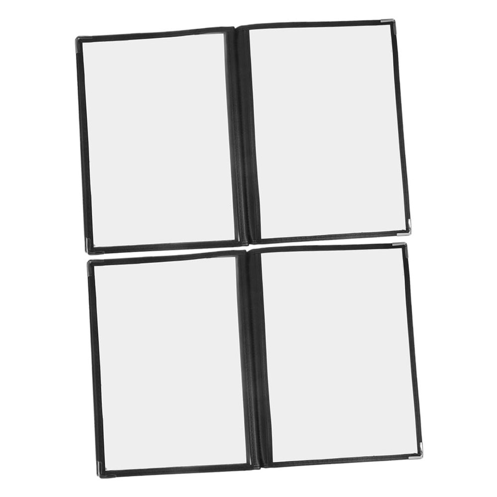 Ciieeo 2-Pack Transparent Menu Holders for Restaurants, 6 Pages, 12 Views