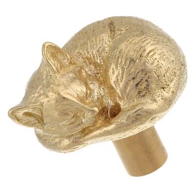Cat-Shaped Copper Cabinet Knob in Vintage Style for Drawers