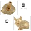 Cat-Shaped Copper Cabinet Knob in Vintage Style for Drawers view 3