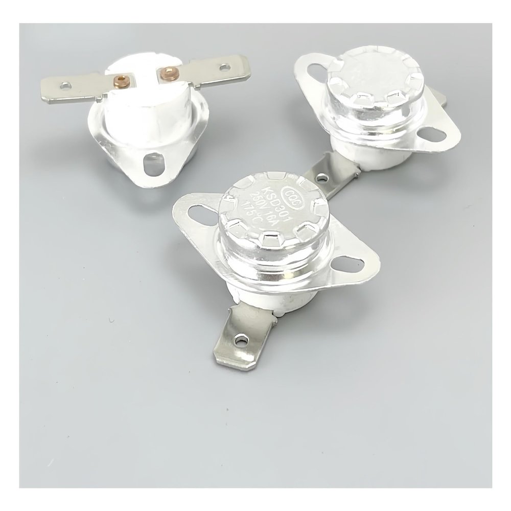 2-Pack KSD302 16A 250V Ceramic Thermostat Temperature Switch, Normally Closed, Adjustable 40–200°C (55°C)