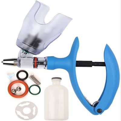 Automatic Injection Syringe for Livestock and Poultry, Adjustable Continuous Injection with Bottle Adapter, D-2 mL