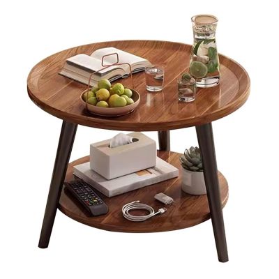 Modern Round Wooden Accent Table for Living Room, Bedroom & Balcony